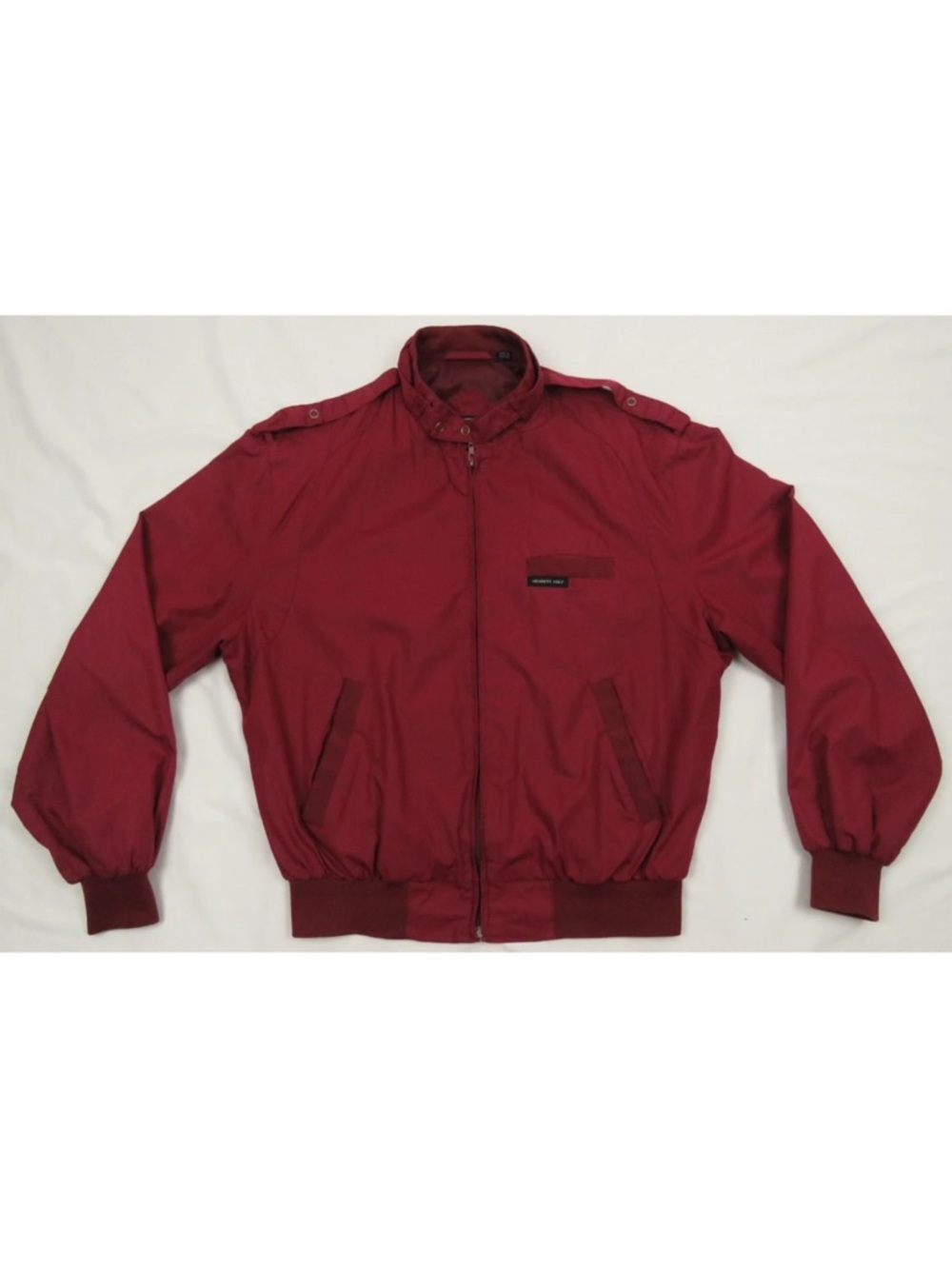 Vintage Members Only Cafe Racer Burgundy Mens Full Zip Bomber Jacket 42